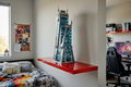 Custom Display Shelf for LEGO® Avengers Tower (76269) single layer red laminate shelf 3/4 inch think in a teenager room